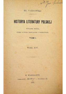 Historya Literatury Polskiej tom I 1903 r.
