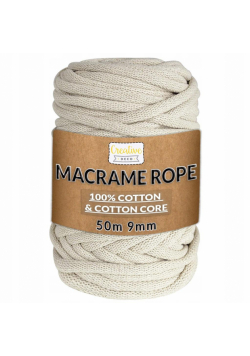 Sznurek do makramy bawełniany 9mmx50m ivory gruby