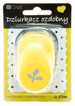 Dziurkacz ozdobny 2,5cm ostrokrzew MIX