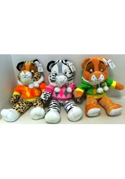 Kolorowe Safari w ubranku 30 cm, 3 wzory
