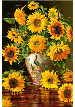 Puzzlowa kartka pocztowa Sunflowers in a Vase