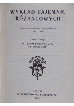 Wykład tajemnic różańcowych 1929 r.