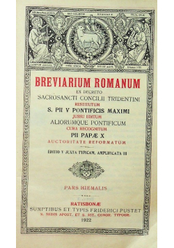 Breviarium Romanum Pars Hiemalis 1922 r.