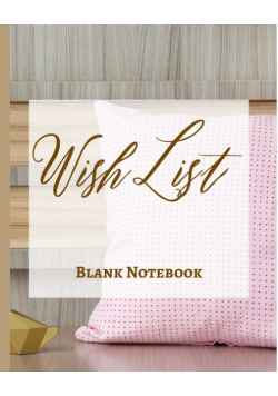 Wish List - Blank Notebook - Write It Down - Pastel Rose Gold Pink Wooden Abstract Design - Polka Dot Brown White Fun