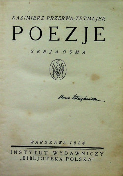 Przerwa Tetmajer Poezje 1924 r.