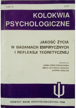 Kolokwia Psychologiczne tom 13