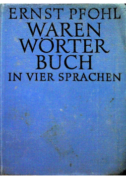 Waren Worter Buch in Vier Sprachen