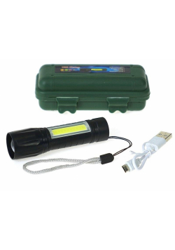 Latarka metalowa z ładowarką USB zmiennoogniskowa