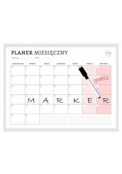 Planer magnetyczny miesięczny różowy + marker MIX
