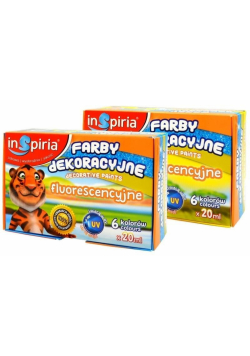 Farby dekoracyjne fluorescencyjne 6 kolorów 20ml