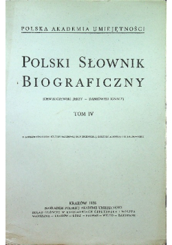 Polski słownik biograficzny tom IV reprint z 1938 r