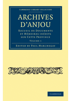 Archives D'Anjou - Volume 1
