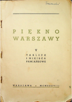 Piękno Warszawy tom V 1938 r.