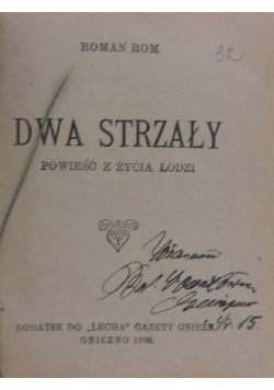 Dwa strzały 1930 r