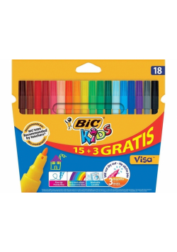 Flamastry Kids Visa 15+3szt BIC