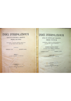 Index Interpolationum Tomus I ad III plus supplementum 1935 r.