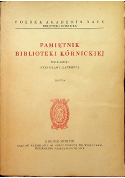 Pamiętnik Biblioteki Kórnickiej Zeszyt 6