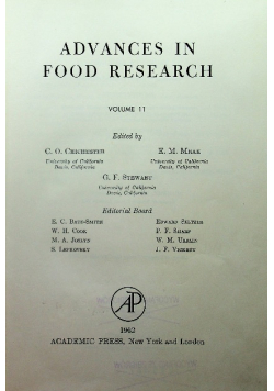 Advances in food research volume 11