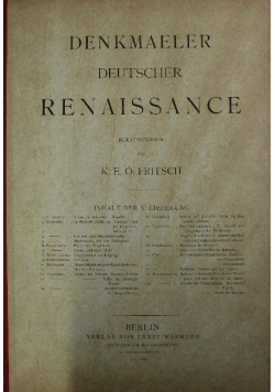 Denkmaler Deutscher Renaissance X 1887 r