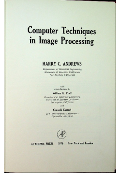 Computer Techniques in Image Processing