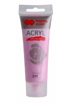 Farba akrylowa 75ml różowy metallic HAPPY COLOR