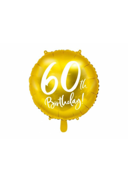 Balon foliowy 60th Birthday 45cm złoty