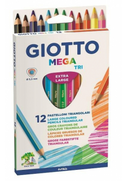 Kredki Mega Tri 12 kolorów GIOTTO