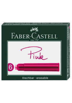 Naboje krótkie różowe 6szt FABER CASTELL