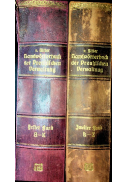 Handworterbuch der Preussischen Verwaltung 2 tomy