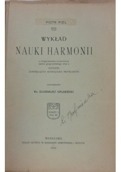 Wykład nauki harmonii 1910 r.
