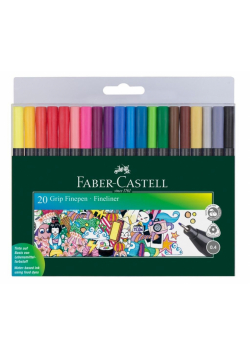 Cienkopisy Grip 20 kolorów w etui FABER CASTELL