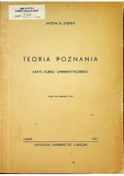 Teoria poznania zarys kursu uniwersyteckiego
