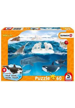 Puzzle 60 Schleich zycie na Arktyce + figurka