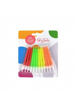 Świeczki urodzinowe premium - neon 12szt