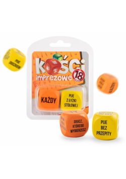 Kości Imprezowe na 18 urodziny(żółto-pomarańczowe)
