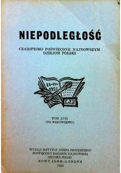 Niepodległość Czasopismo 1984 Tom 17
