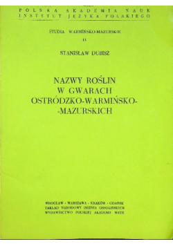 Nazwy roślin w gwarach Ostródzko Warmińsko Mazurskich