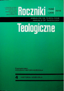 Roczniki Teologiczne tom LXIII / 2016