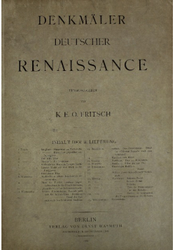 Denkmaler Deutscher Renaissance 25 kart 1882 r
