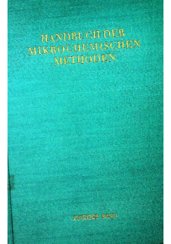 Handbuch der Mikrochemischen methoden 2