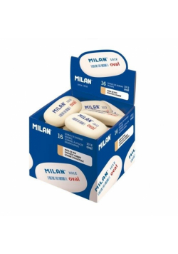 Gumka syntetyczna owalna biała (16szt) MILAN