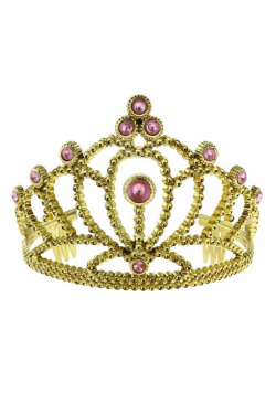 Diadem księżniczki z różowymi perłami