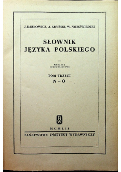Słownik Języka Polskiego Tom  3