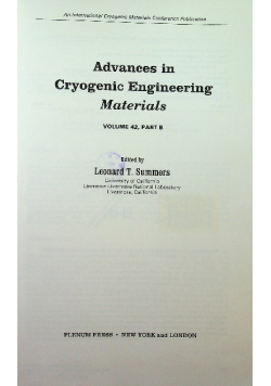 Advances In Cryogenic Engineering Materials volume 42 Part B