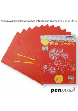Wydrapywanka hologramowa A4 srebrno-czerwona