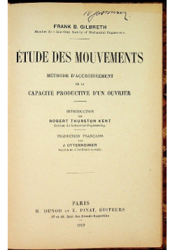 Etude des Mouvements 1919 r.