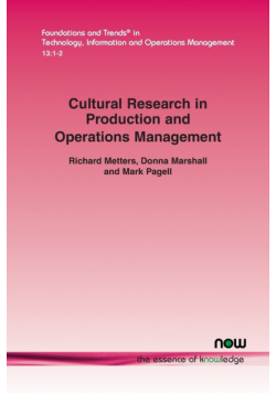 Cultural Research in Production and Operations Management
