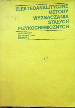 Elektroanalityczne metody wyznaczania stałych fizykochemicznych