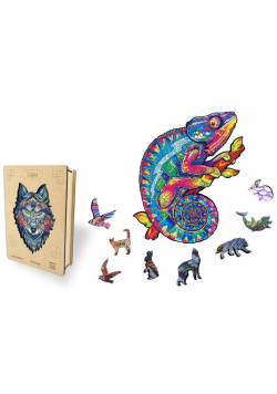 Puzzle drewniane kameleon 120el