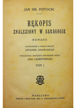 Rękopis znaleziony w saragosie Tom I 1917 r.